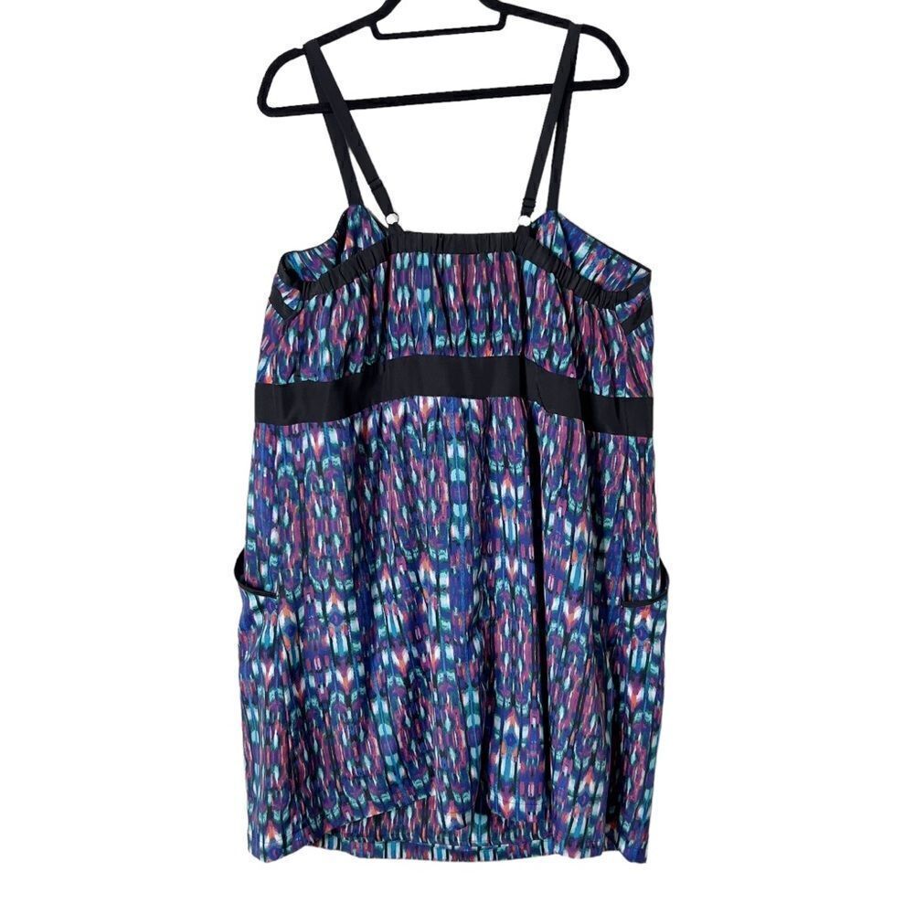 City Chic Sleeveless Multicolor 1/2 Front Zip Dress Size XXL - Picture 2 of 10
